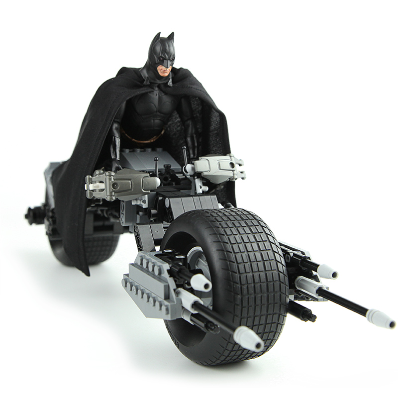 中国积木蝙蝠侠战车摩托车SHF人仔模型儿童男孩益智拼装玩具礼物