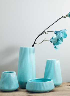 迷城创意家居装饰品现代简约陶瓷花瓶假花摆件客厅卧室花艺样板间