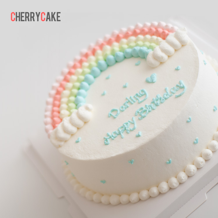 cherry 暖暖彩虹 上海同城动物奶油纯乳脂 彩虹蛋糕 儿童生日蛋糕