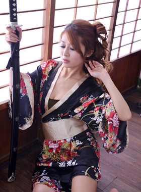 日式传统改良浴衣Cosplay和服诱惑游戏制服日本舞台装演出服