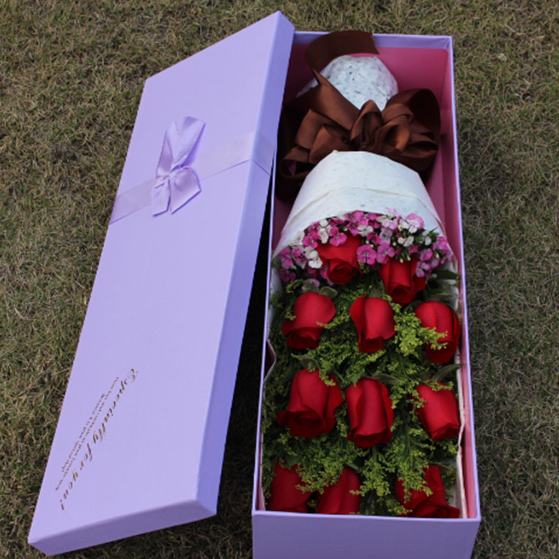 11朵红玫瑰礼盒上海同城鲜花速递生日花束闵行南汇松江奉贤送鲜花