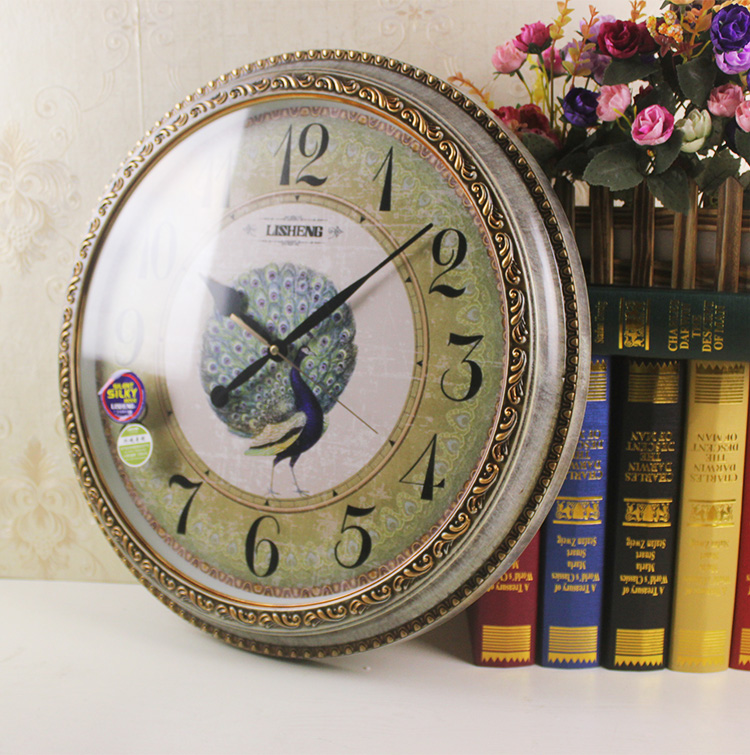 丽盛时钟大号壁钟仿复古欧式挂钟美式乡村个性创意客厅石英钟表