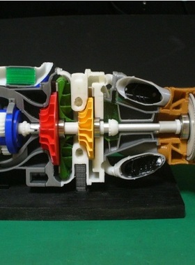 涡轮螺旋桨发动机剖切模型3D打印图纸 3D涡轴喷气发动机