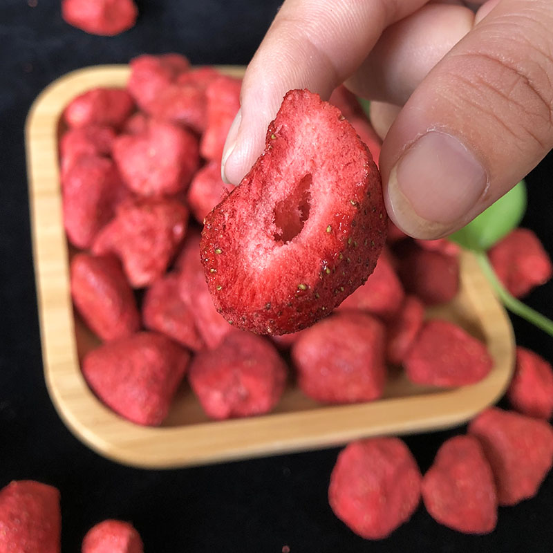 牛轧糖烘焙原料 冻干草莓脆1KG 草莓干散装 冻干水果草莓粒脆片