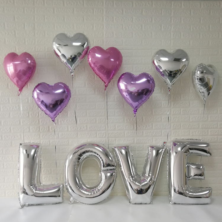 LOVE字母婚房婚礼气球装饰生日求婚表白周年纪念布置拍照装扮气球