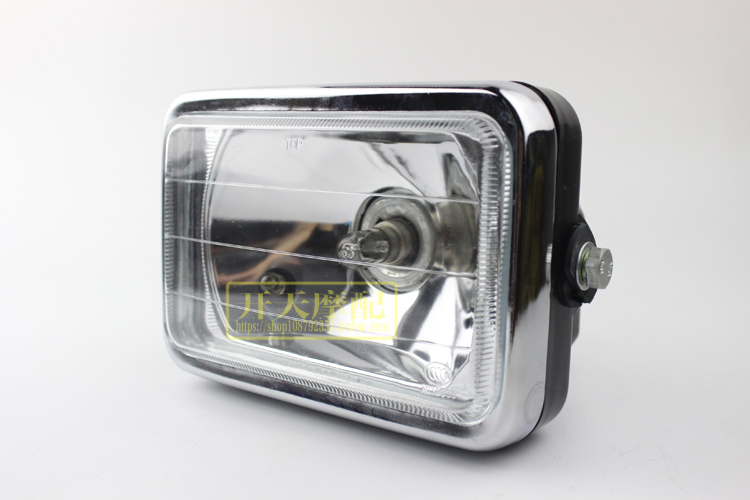 摩托车GS125方灯高透光玻璃改装氙气大灯总成水晶玻璃CG125