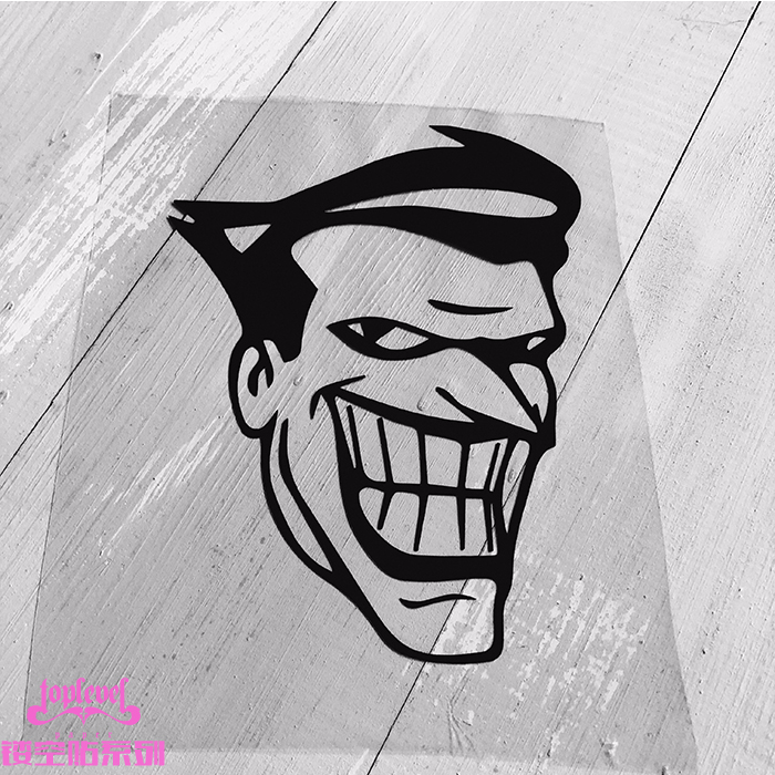 TLP镂空车贴 DC动漫蝙蝠侠小丑漫画形象头像邪恶摩托车笔记本贴纸