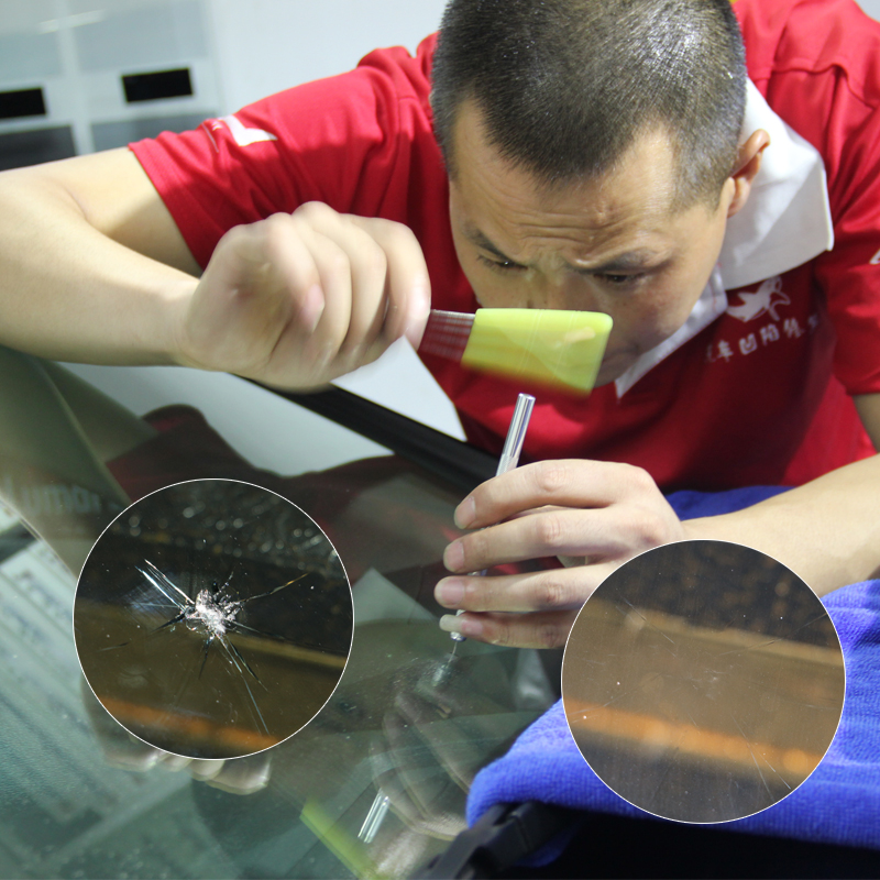深圳福田区实体店玻璃维修汽车前挡玻璃修复玻璃划痕去除玻璃修复