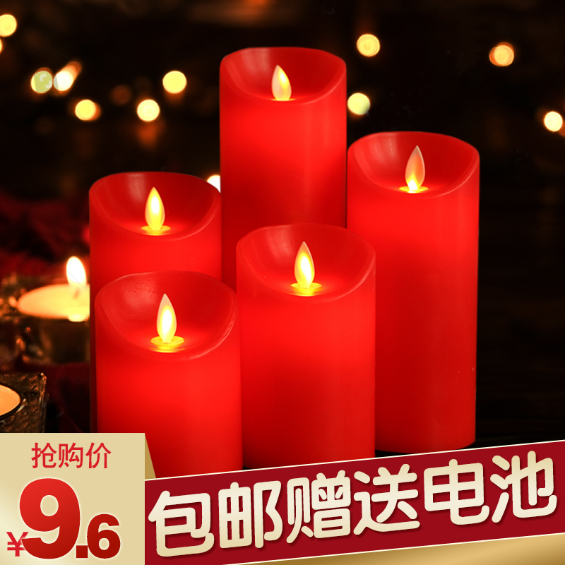 红色LED电子蜡烛灯 仿真石蜡假蜡烛餐厅婚庆表白装饰创意蜡烛酒吧