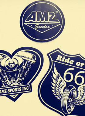 AMZ摩托车头盔贴纸不干胶防水贴纸改装配件哈雷饰品装饰车贴