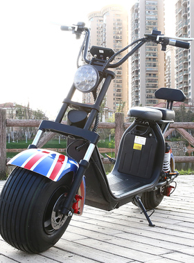 新款X9可拆卸电池宽胎哈雷电瓶电动车两轮滑板超酷踏板摩托代步车