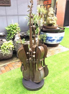 铜雕塑工艺品抽象大提琴艺术酒店摆件软装潢摆设家居装饰品礼品