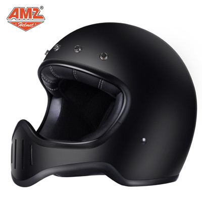 新AMZ新款复古全盔摩托车男个性酷全覆式四季安全帽哈雷机车头盔
