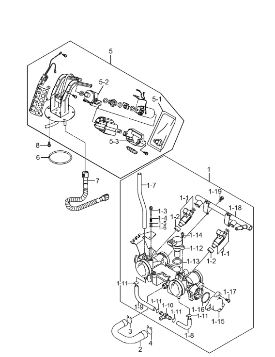 GSX250R节气门体总成喷油嘴燃油泵总成汽油过滤网组成汽油泵油管