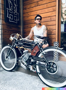 油电|匠工机车-摩托在线|匠工1924crafthuman复古燃油电动自行车