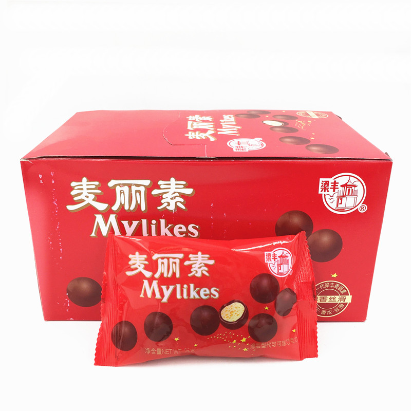 梁丰麦丽素巧克力25g*24包/盒儿时的味道儿童零食品代可可脂