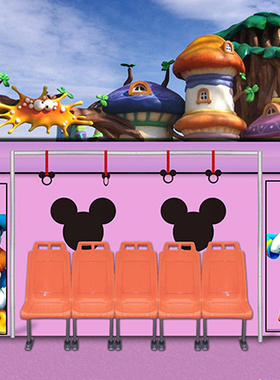 高清LED舞台大屏幕背景童话图片小品儿童乐园公交车唐老鸭米老鼠