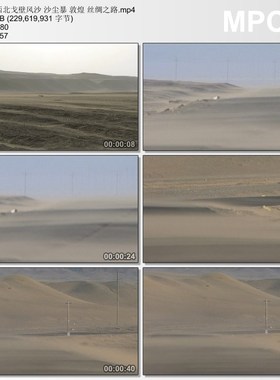西北戈壁风沙实拍 沙尘暴 敦煌 丝绸之路 实拍视频素材