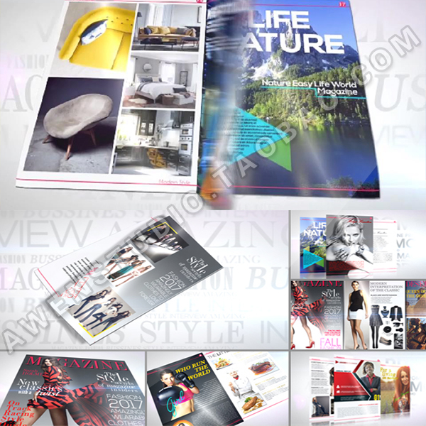 电子海报杂志画册时尚人物介绍品牌宣传虚拟动画视频展示AE模板