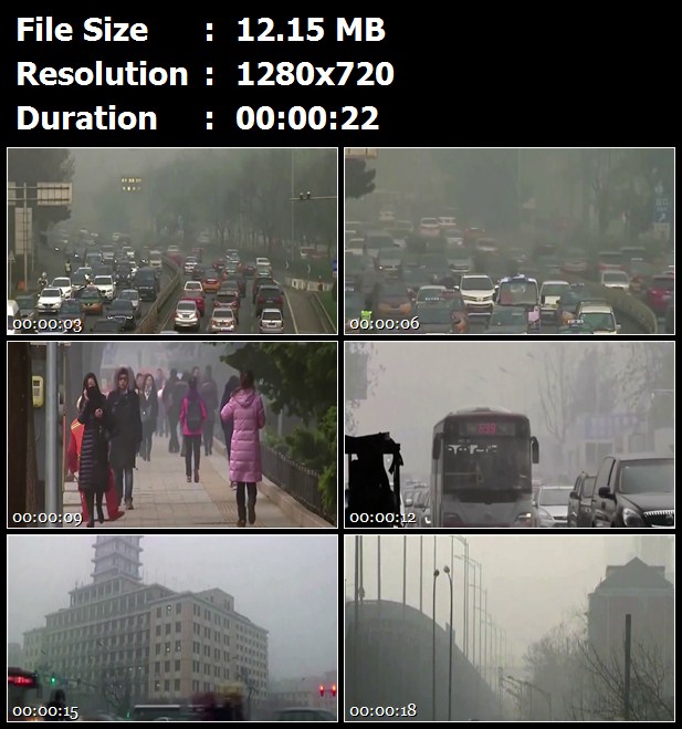 北京市区雾霾天气灰蒙蒙天空车流人流大裤衩大楼高清实拍视频素材