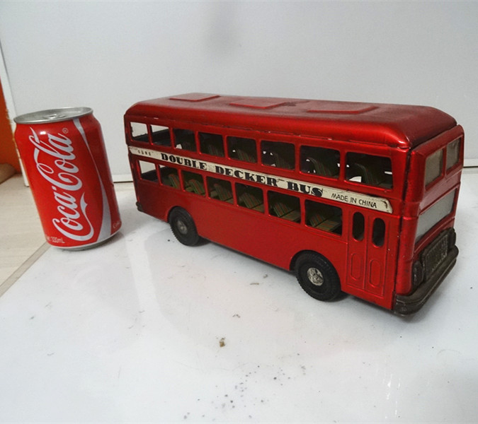 铁皮玩具双层公交车80年代经典惯性老玩具实物照品相较好功能正常