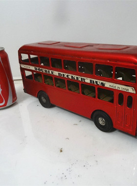 铁皮玩具双层公交车80年代经典惯性老玩具实物照品相较好功能正常