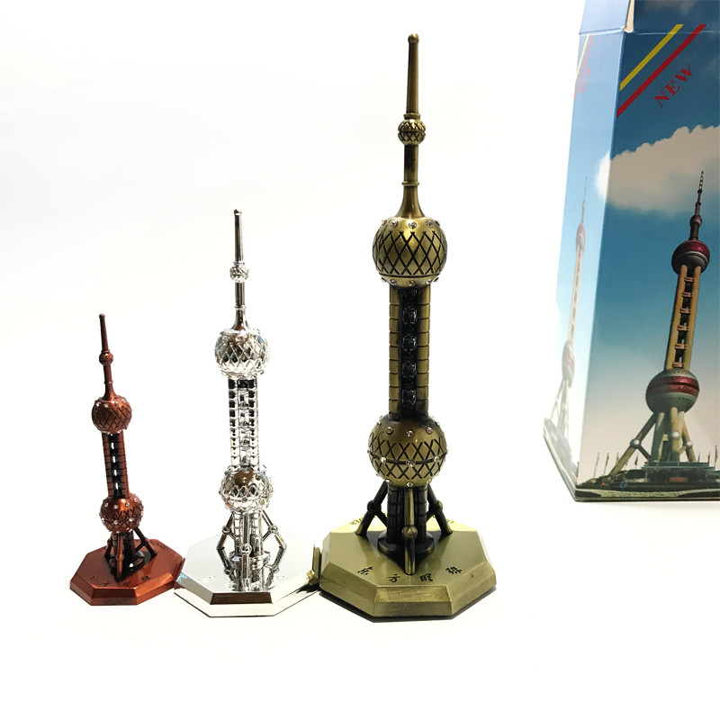 上海东方明珠塔模型摆件金属标志性建筑工艺品礼品特色旅游纪念品