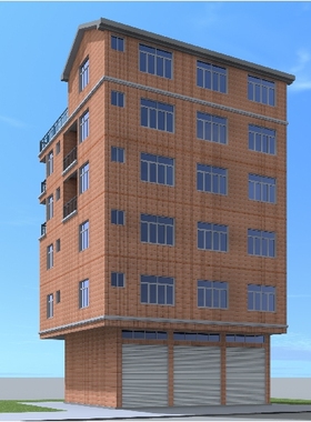 12x10五层半自建出租楼房三房两厅临街门面房屋效果图结构施工图