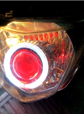 踏板摩托车本田鬼马WH100T-2大灯总成改装LED天使眼恶魔眼透镜