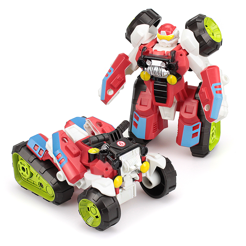 一步变形玩具沙滩越野摩托车变身汽车机器人男孩益智亲子金刚模型