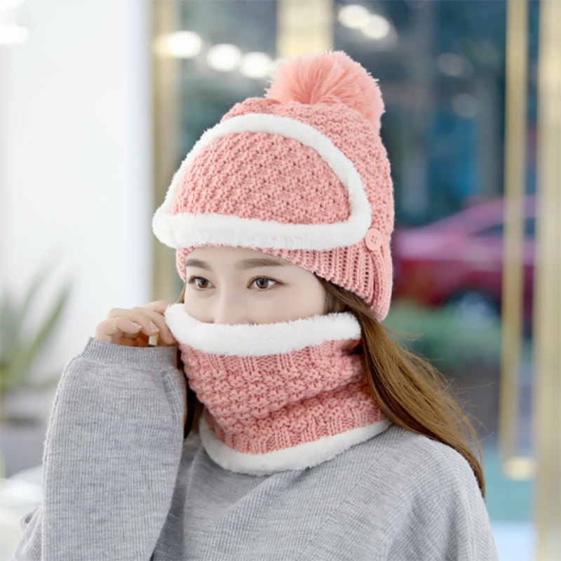 韩国毛线帽子女冬加绒加厚韩版潮百搭冬季骑车可爱针织冬天保暖帽