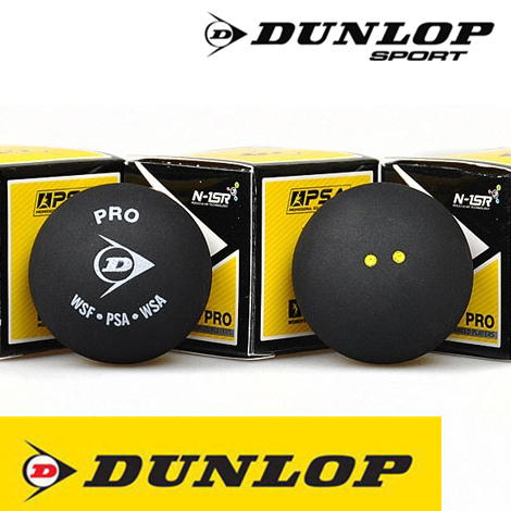 正品Dunlop邓禄普壁球双黄点蓝点初学白色单黄点壁球拍用球比赛球
