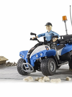 德国进口 Bruder 四轮摩托警车模型 1:16 儿童玩具车