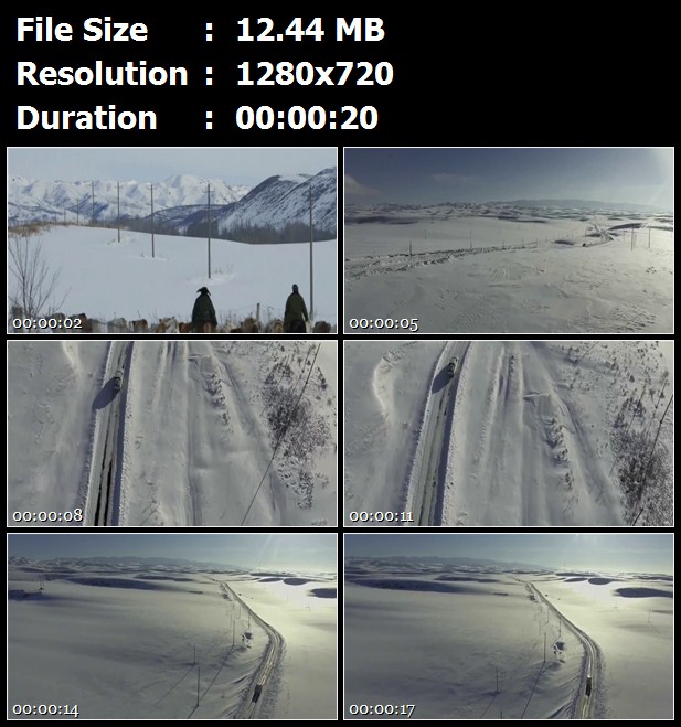 冬季巴尔鲁克山雪地牧民放牧航拍公路汽车行驶高清实拍视频素材