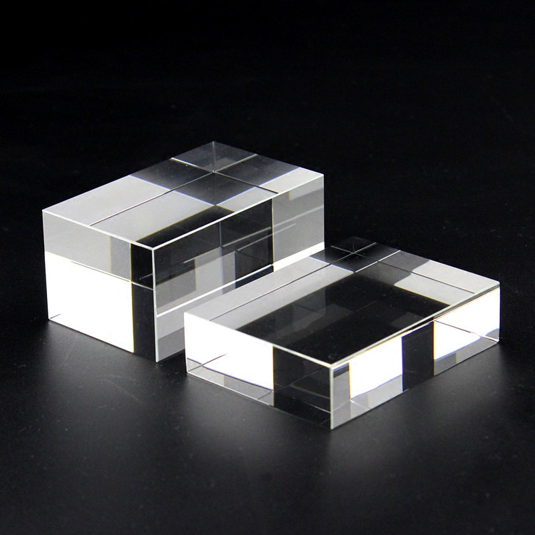 水晶底座k9人造水晶长方体玻璃柱子水晶方体可内雕刻字LOGO白胚料