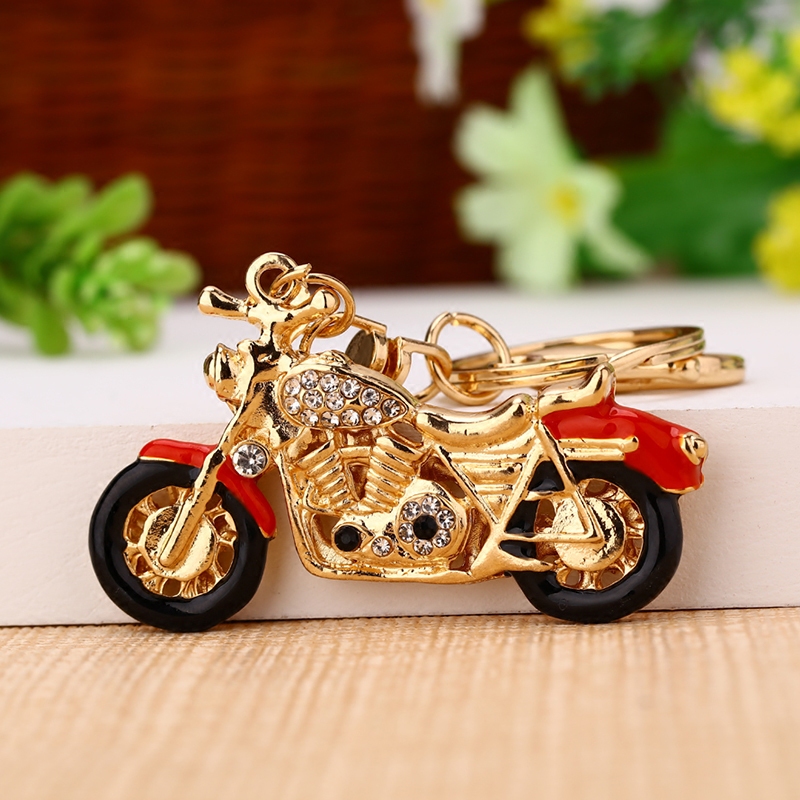 汽车钥匙扣女韩国创意可爱水钻摩托车模型礼品情侣包包挂件钥匙链