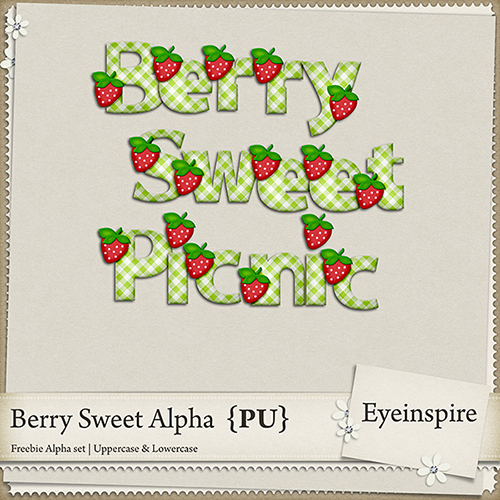 {png} 可爱绿格子草莓英文二十六个字母图Scrapbook剪贴素材 52P