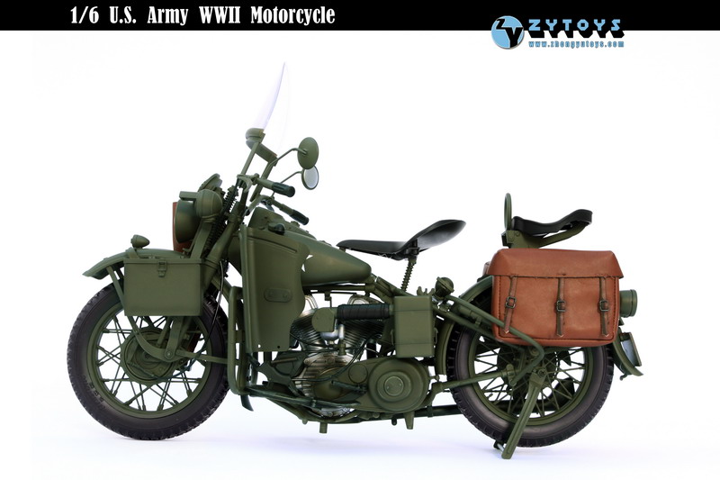 ZYTOYS 1/6模型 二战美军 摩托车 载具 挂包ZY8038兵人 美国队长