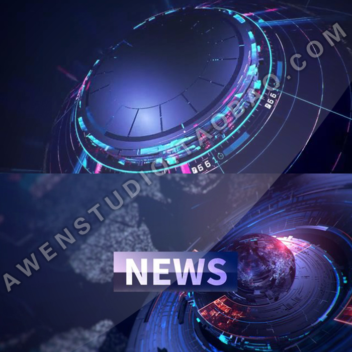 超酷三维地球国际时事电视新闻栏目包装片头动画工程文件AE模板