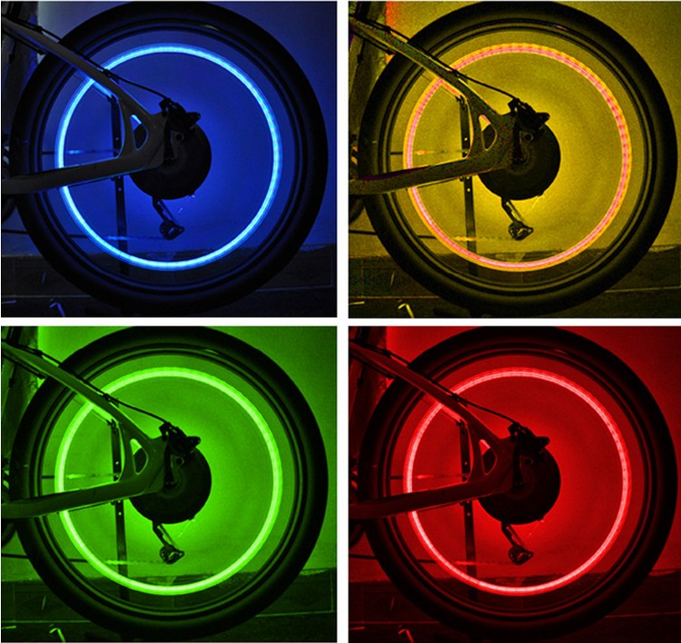 短款气门芯灯摩托车自行车汽车通用七彩变色彩灯气嘴灯感应装饰灯