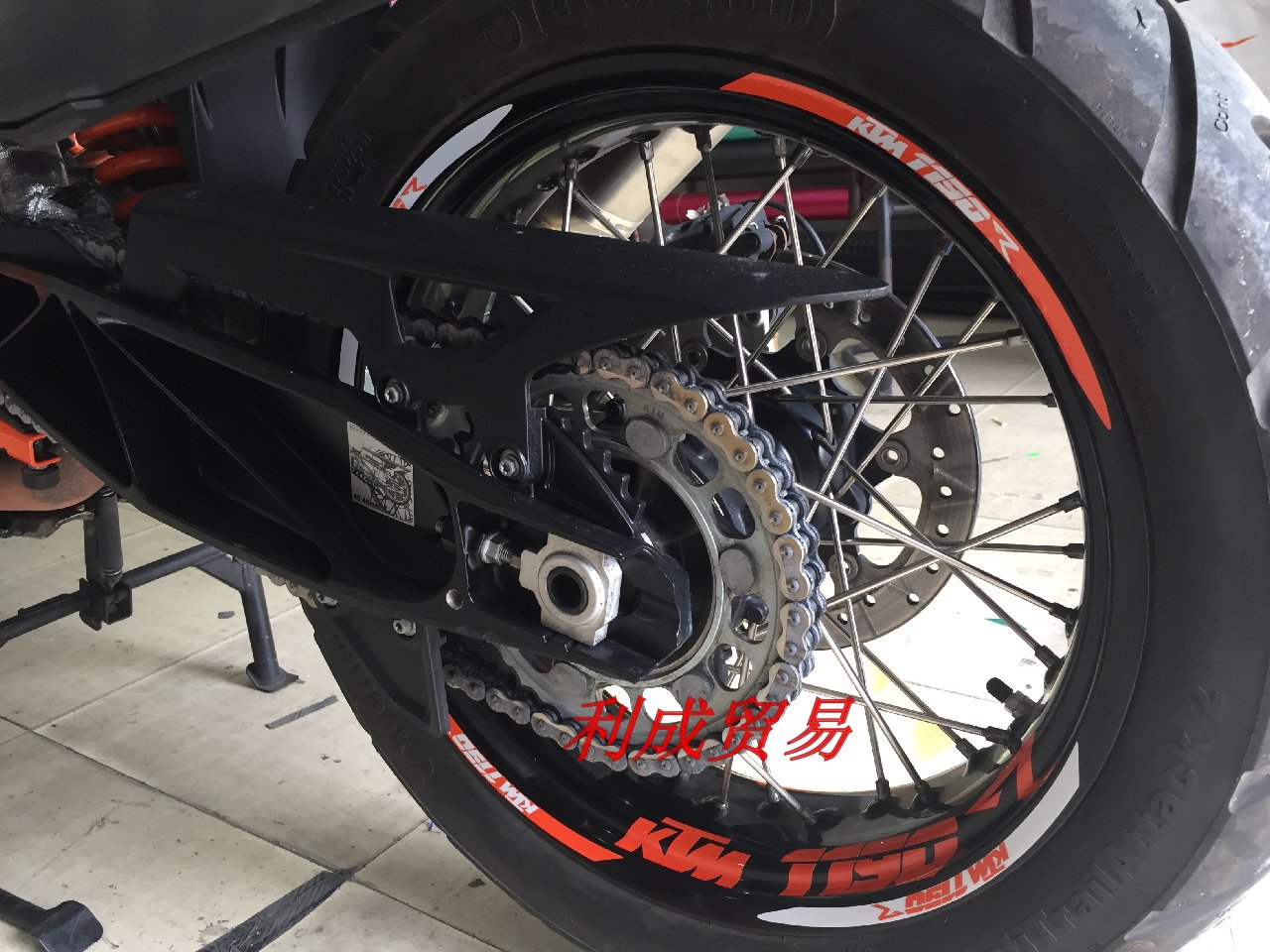 KTM钢圈贴/创意款个性轮毂贴/KTM 1190 R摩托车轮圈贴花/防水反光