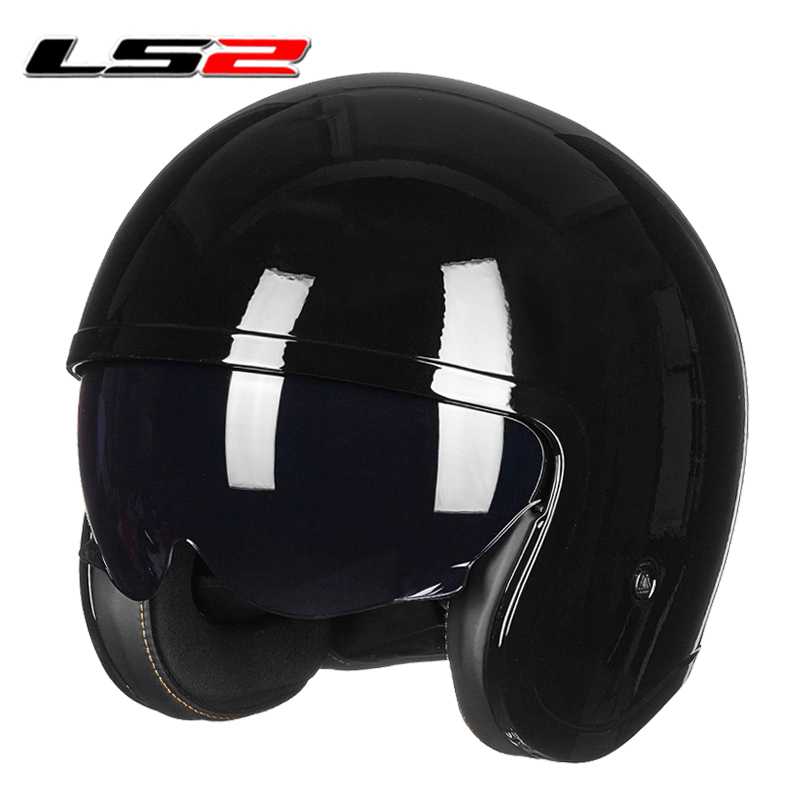正品LS2摩托车头盔男女士复古个性加大码四季通用机车安全半覆式