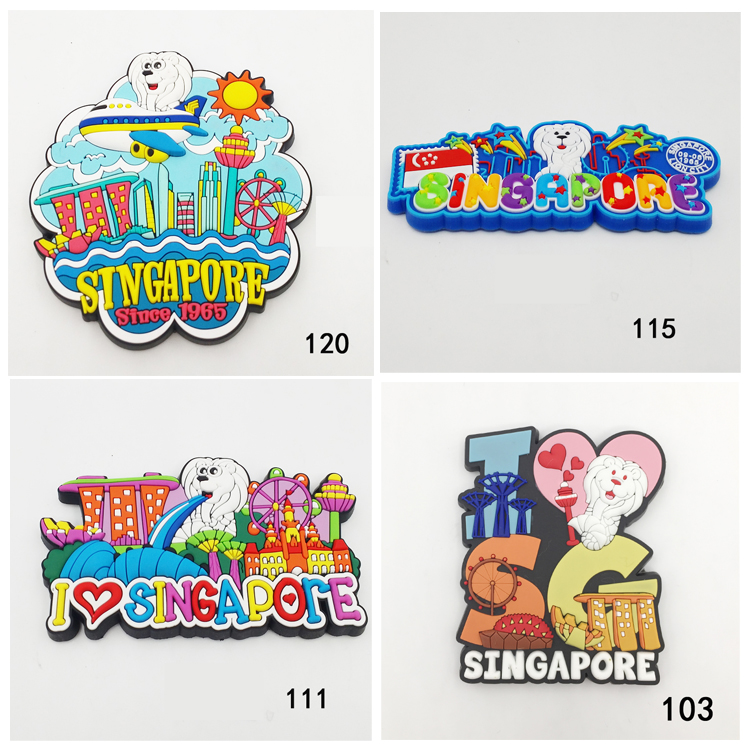八个包邮新加坡冰箱贴磁铁贴卡通可爱吸铁石本土旅游纪念品鱼尾狮