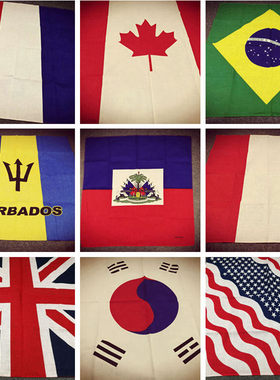 美国英国法国韩国巴西德国加拿大墨西哥国旗小方巾围巾跳舞头巾