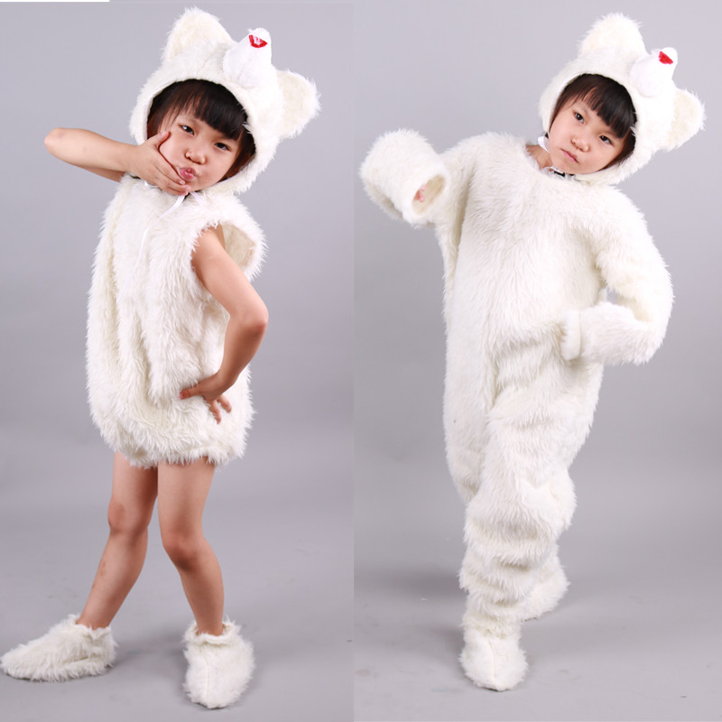 儿童幼儿北极熊演出服北极熊动物表演服  棕熊黑熊白熊装扮舞台服