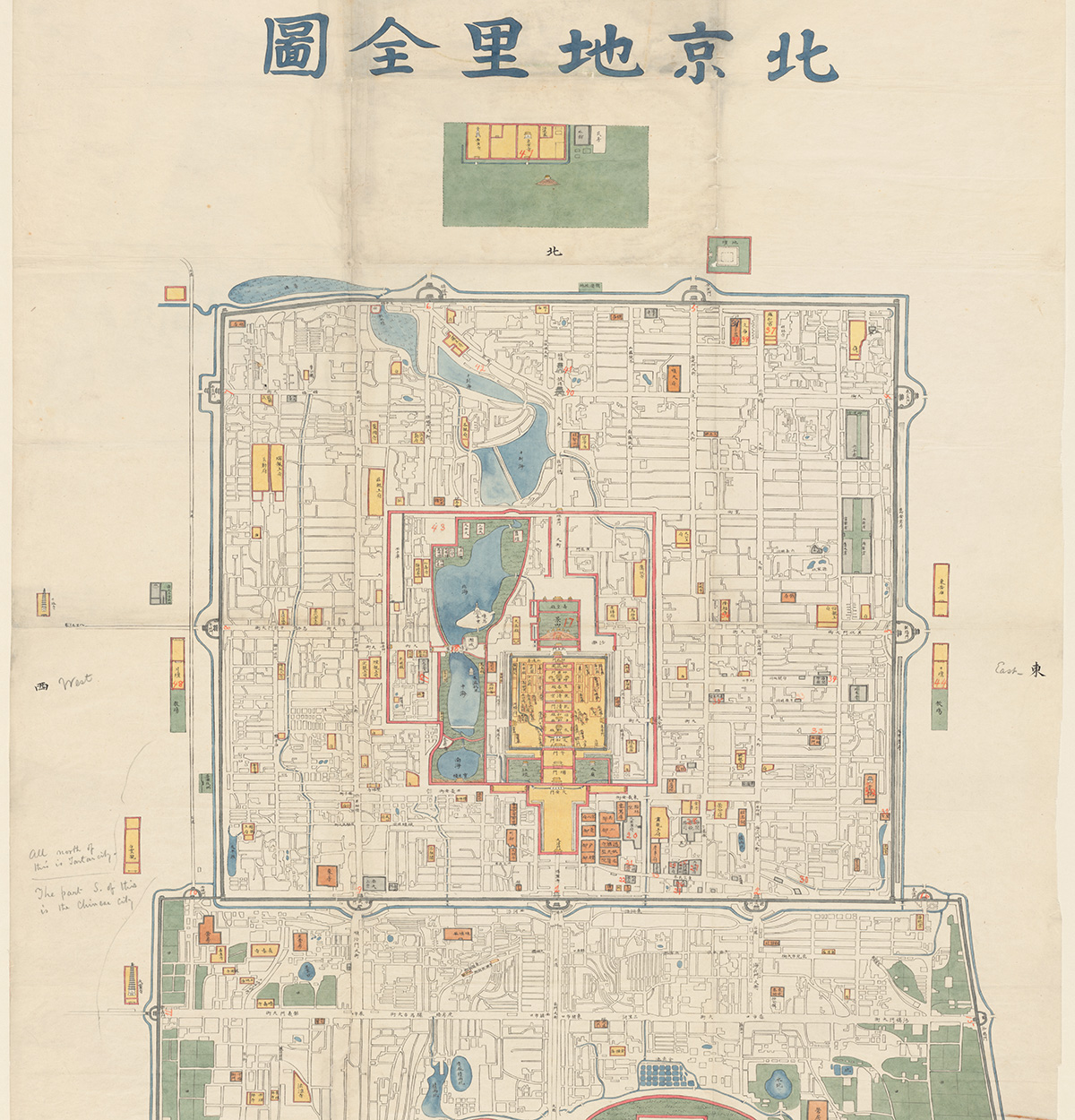 北京手绘老图老北京宫殿建筑胡同北京城区规划等手绘高清老图