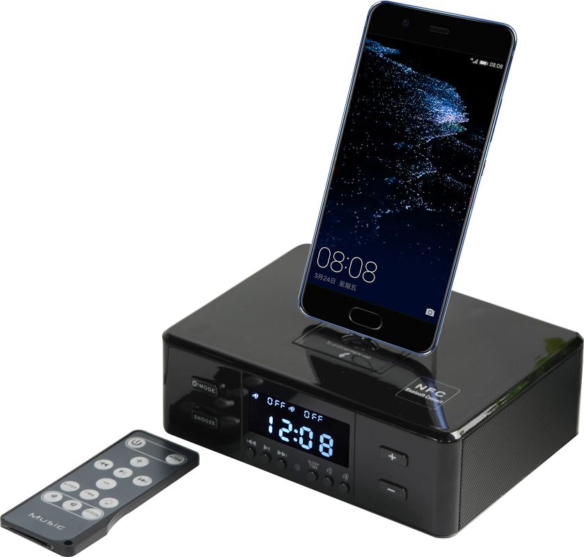新款三合一苹果iphone华为安卓USB手机通用充电酒店闹钟蓝牙音箱