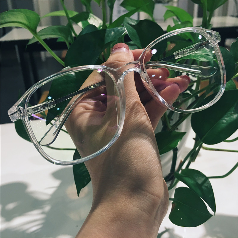 韩版明星同款平光镜白色透明框架眼镜 男女潮 防辐射可配近视镜框
