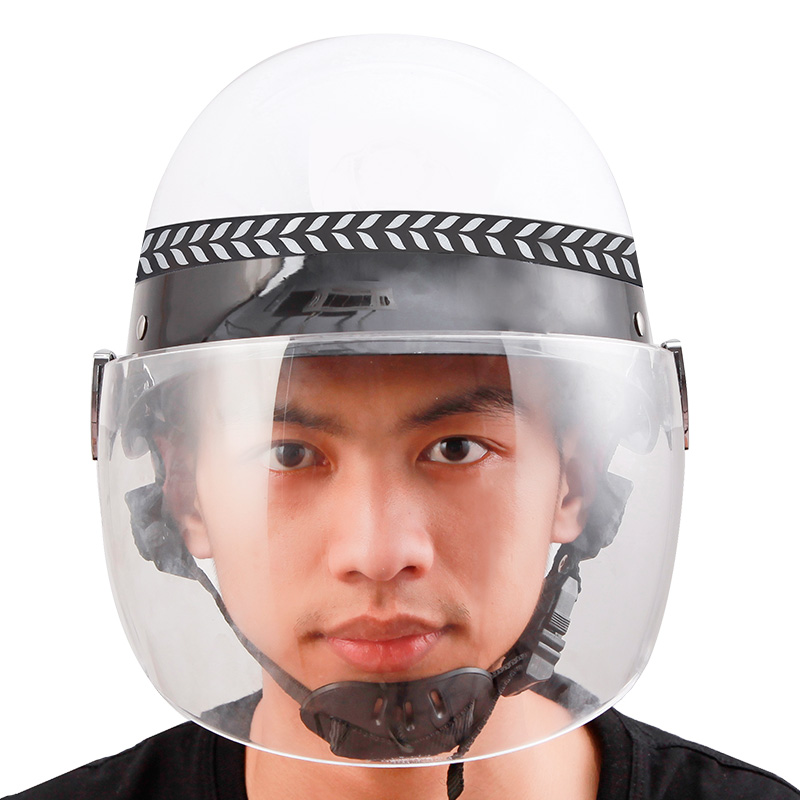 夏季头盔带面罩骑行正品防暴摩托春秋头盔 保安巡逻执勤安全防护