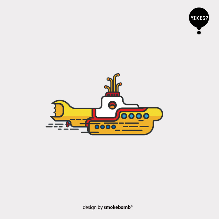 smokebomblab kids 艺术家系列 披头士 yellow submarine纹身贴纸
